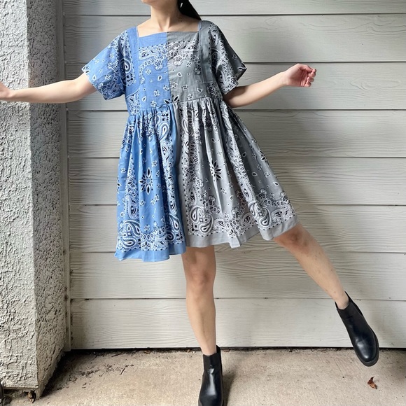 Dresses & Skirts - Handmade Bandana Dress/Half&Half